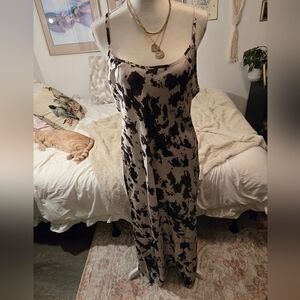Elegant Black and Brown Women's Nightgown